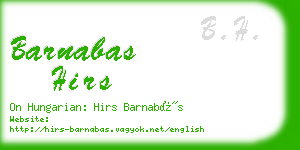 barnabas hirs business card